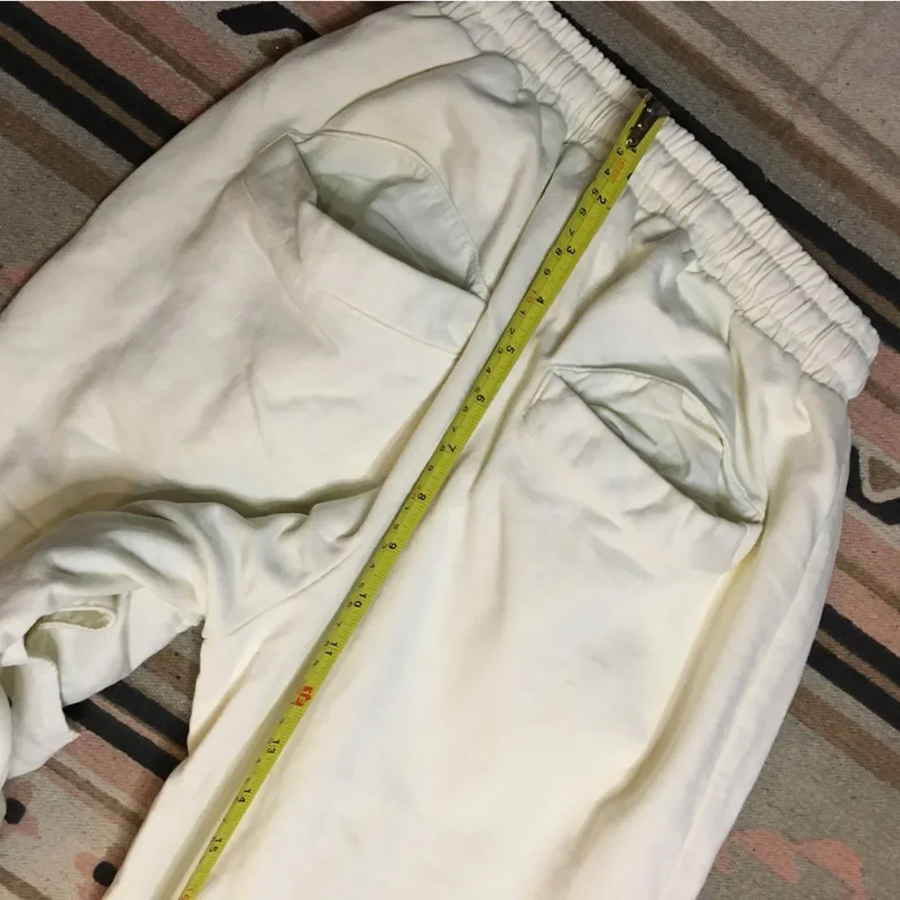 Mnml mens XS cargo pants off white beige Elastic drawstring waist athleisure new